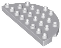 Lego Duplo plaat rond 4 x 8 dubbel licht grijs 29304