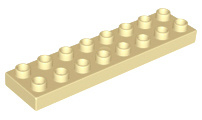 Lego Duplo bouwplaat 2x8 x1/2 Beige