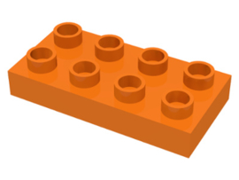 Lego Duplo bouwplaat 2x4 x 1/2 oranje