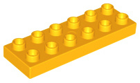 Lego Duplo bouwplaat 2x6 x 1/2 licht Oranje