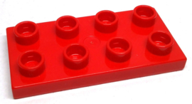 Lego Duplo bouwplaat 2x4 x 1/2 rood