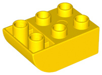 Duplo blok 2x3 gecurved omgekeerd geel 98252