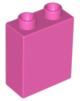 Duplo blokken 1x2x2 bouwstenen donker roze