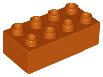 2x4 Duplo blokken - bouwstenen donker oranje - bruin