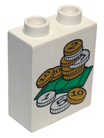 Lego Duplo blok 1x2x2 geld, munten 4066pb192