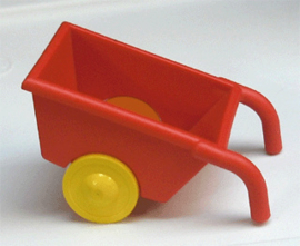 Lego Duplo kruiwagen rood met gele wielen 2292c01