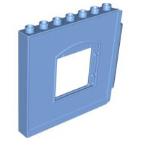 Muur met raam opening midden blauw aansluitbaar rechts 51260