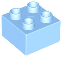 LEGO DUPLO blokken 2x2 -  helder lichtblauw bouwsteen