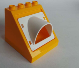 Lego Duplo licht oranje dakkapel met wit boograam