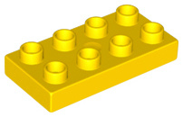 Lego Duplo bouwplaat 2x4  x 1/2 geel