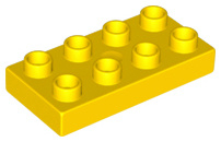 Duplo bouwplaat 2x4  x 1/2 geel nieuw