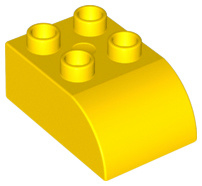 Duplo blok/steen 2x3 met gecurvde bovenkant geel