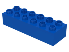Lego Duplo blokken - 2x6 noppen blauw