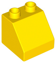 Duplo bouwsteen 45 graden aflopend geel 6474