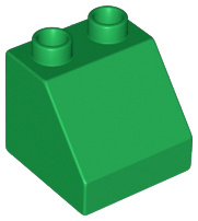 Lego Duplo bouwsteen 45 graden aflopend groen 6474