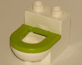 Lego Duplo wit toilet met Lime bril