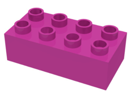 2x4 Duplo blokken - bouwstenen donker roze