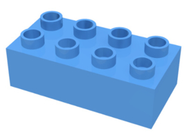 2x4 Duplo blokken - bouwstenen midden blauw