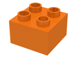 Lego Duplo blokken 2x2 - bouwstenen oranje