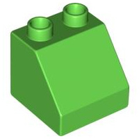 Lego Duplo bouwsteen 45 graden aflopend licht groen 6474