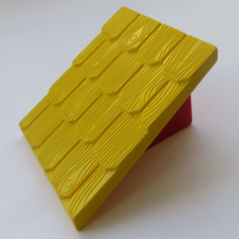 Lego Duplo dak deel breed geel/rood