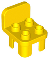 Lego Duplo stoel geel met ronde leuning