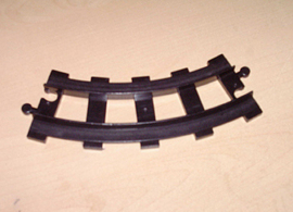 Lego Duplo Treinrails - Bocht zwart , treinspoor gebogen (lang) 4562