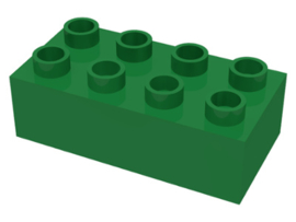 2x4 Duplo blokken - bouwstenen groen nieuw