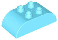 Duplo blokken : 2x4 met gebogen bovenkant azure