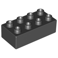2x4 Duplo blokken - bouwstenen zwart