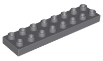 Lego Duplo bouwplaat 2x8 x1/2 donker blauwachtig grijs