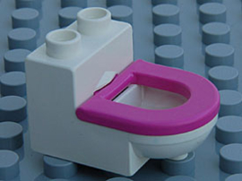 Lego Duplo wit toilet met roze bril