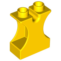 Lego Duplo blokken 1x2x2 geel met inkeping voor voederbak