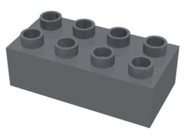 2x4 Duplo blokken - bouwstenen donker blauwachtig grijs