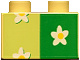 Duplo blokje 2x2 lichtgeel met bloemetjes patroon 3437pb003