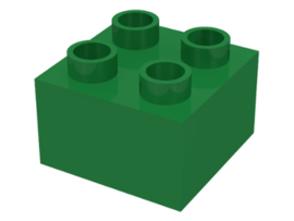 Duplo blokken 2x2 - bouwsteen groen