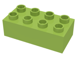 Duplo blokken 2x4 -bouwstenen lime