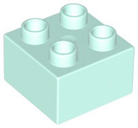 LEGO DUPLO blokken 2x2 - bouwstenen licht turquoise 3437