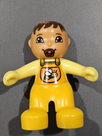 Lego Duplo Baby met speen en bij op shirt - oranje romper b-keuze