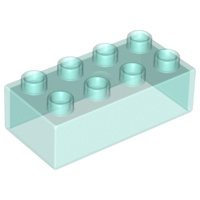 2x4 Duplo blokken - bouwstenen doorzichtig lichtblauw