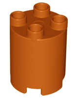 Duplo blokken 2x2x2 rond donker oranje nieuw 98225