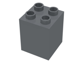 Lego Duplo blokken : 2x2x2 donker blauwachtig grijs 31110