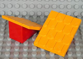 Lego Duplo dak deel breed licht oranje/rood