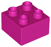 LEGO DUPLO blokken 2x2 - bouwsteen magenta