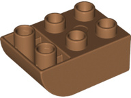 Duplo blok 2x3 gecurved omgekeerd medium nogat nieuw 98252