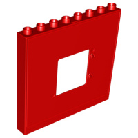 Lego Duplo muur 1x8x6 met raam opening rood 11335