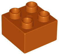 Duplo blokken 2x2 - bouwstenen bruin / donker oranje
