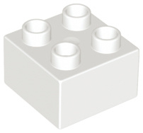 Duplo blokken 2x2 - bouwsteen wit nieuw 3437