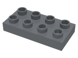 Lego Duplo bouwplaat 2x4 x 1/2 donker blauwachtig grijs