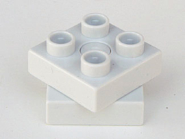 Lego Duplo Draaischijf grijs 2x2 vierkante bovenkant licht grijs